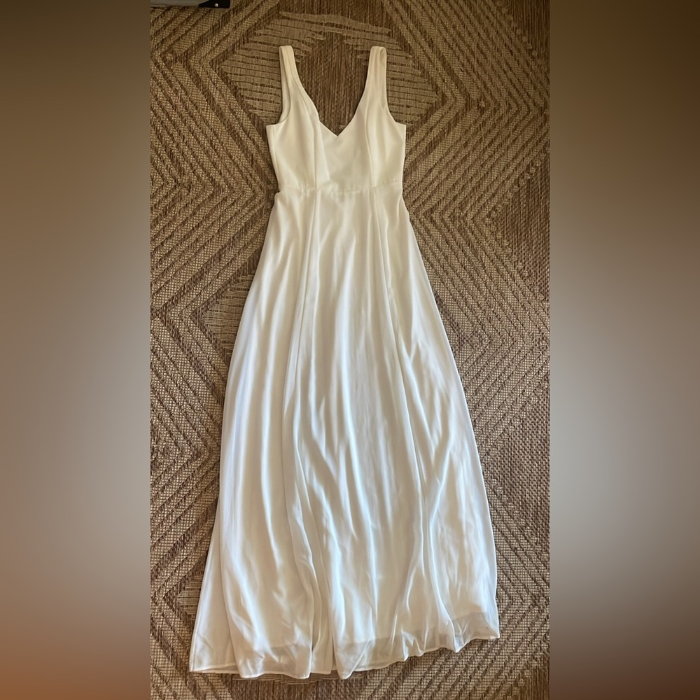 Show Me Your Mumu Wedding Cake Chiffon White Jenn Maxi Wedding Dress Small S